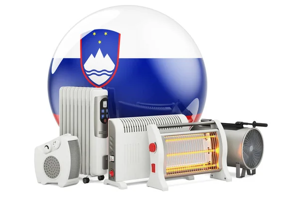 Bandeira Eslovena Com Dispositivos Aquecimento Fabricação Comercialização Serviço Convecção Ventilador — Fotografia de Stock
