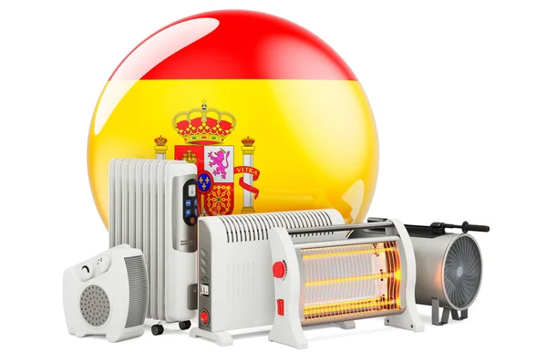 Bandeira Espanhola Com Dispositivos Aquecimento Fabricação Comercialização Serviço Convecção Ventilador — Fotografia de Stock