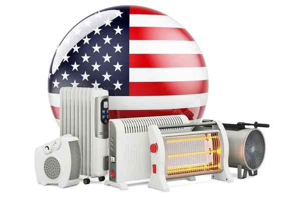 Bandeira Dos Estados Unidos Com Dispositivos Aquecimento Fabricação Comercialização Serviço — Fotografia de Stock