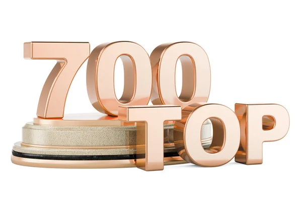 Top 700 Premio Sul Podio Rendering Isolato Sfondo Bianco — Foto Stock