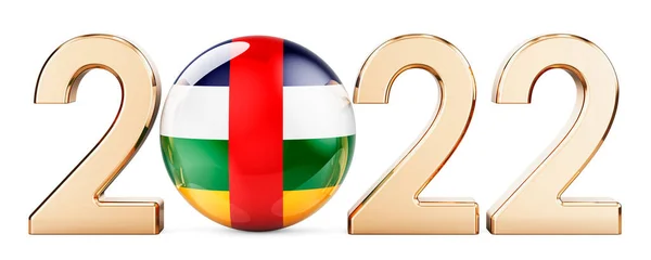 2022 Flagą Afryki Środkowej Renderowanie Izolowane Białym Tle — Zdjęcie stockowe