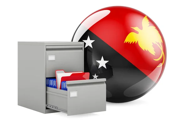 Database Papua New Guinea Concept Folders Filing Cabinet Papuan New — Stock Photo, Image