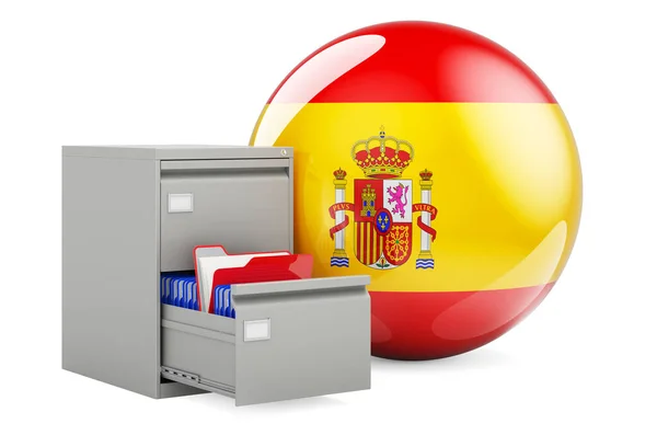Βάση Δεδομένων Στην Ισπανία Έννοια Φάκελοι Στο Ντουλάπι Αρχειοθέτησης Ισπανική — Φωτογραφία Αρχείου
