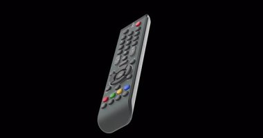 TV uzaktan kumandalı animasyon, kusursuz döngü. Şeffaf arkaplanda 3B görüntüleme izole edildi