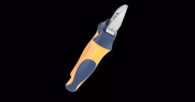 Çapraz kesme pense döndürme animasyonu sorunsuz bir şekilde çevrilebilir. Şeffaf arkaplanda 3B görüntüleme izole edildi