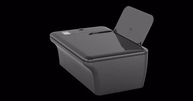 Inkjet çok fonksiyonlu yazıcı MFP. Inkjet Bilgisayar Yazıcı döndürme animasyonu sorunsuz bir şekilde çevrilebilir. Şeffaf arkaplanda 3B görüntüleme izole edildi