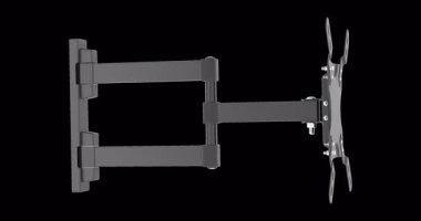 Duvara monte edilmiş televizyon parantez döndürme animasyonu sorunsuz bir şekilde çevrilebilir. Şeffaf arkaplanda 3B görüntüleme izole edildi