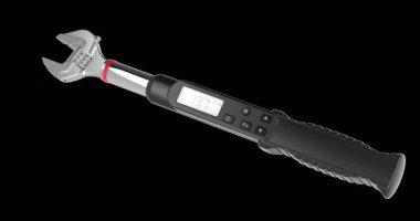 Elektronik tork anahtarı döndürme animasyonu kusursuz bir şekilde çevrilebilir. Şeffaf arkaplanda 3B görüntüleme izole edildi