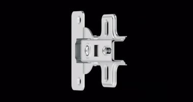 Dolap menteşesi, metal mobilya menteşe döndürme animasyonu kusursuz bir döngü. Şeffaf arkaplanda 3B görüntüleme izole edildi