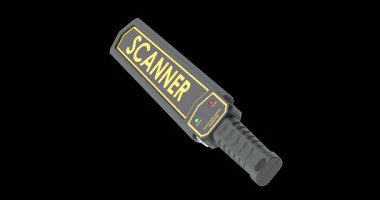 El bilgisayarı Metal Detektör Tarayıcı Asa Döndürme Animasyonu sorunsuz bir şekilde çevrilebilir. Şeffaf arkaplanda 3B görüntüleme izole edildi