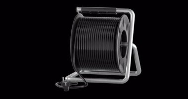 Elektrik uzatma kablosu döndürme animasyonu kusursuz bir şekilde çevrilebilir. Şeffaf arkaplanda 3B görüntüleme izole edildi