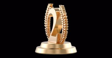 Altın ikincilik kupa döndürme animasyonu kusursuz bir döngüye sahip. Şeffaf arkaplanda 3B görüntüleme izole edildi