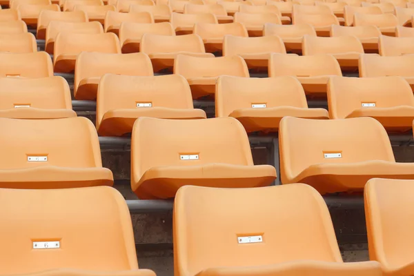 Seat of grandstand in an empty stadium — Stock Photo, Image