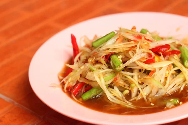 Papaya salad on a plate , Thai food. — Stock Photo, Image