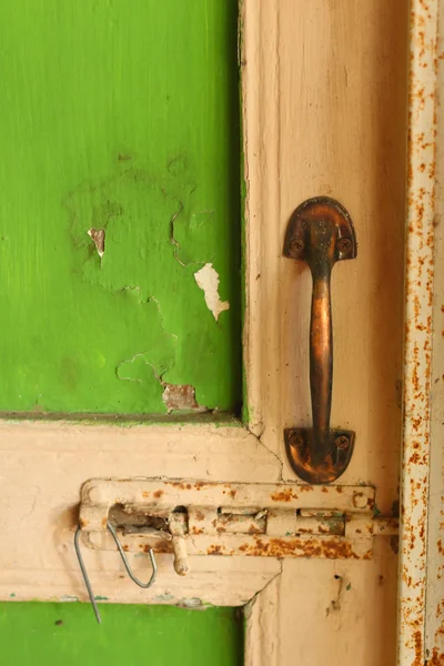 Um aço da maçaneta da porta está trancado — Fotografia de Stock