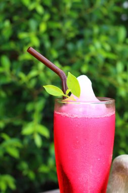 Kırmızı soda su Bahçe