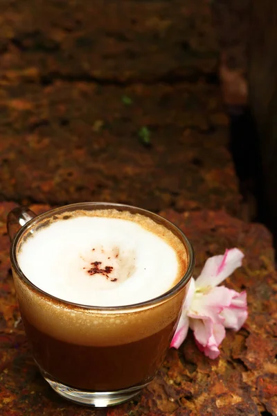Una taza de café con leche caliente — Foto de Stock