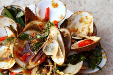 Buğulanmış midye Close-Up