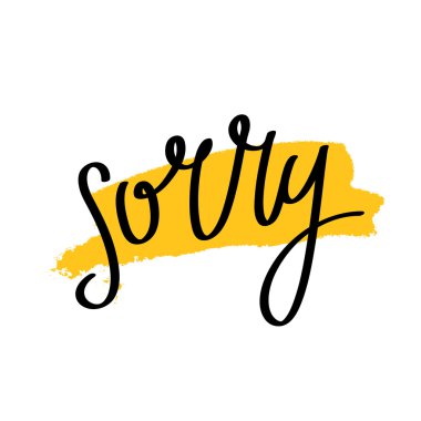 Alıntı özür dilerim. Modern sarı fırça. 