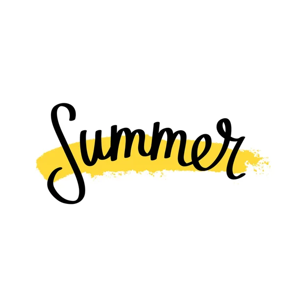 Cita Summer. Cepillo amarillo moderno — Archivo Imágenes Vectoriales