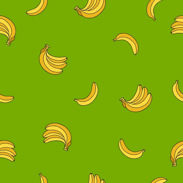 Seamless vector pattern of yellow bananas — Stock Vector