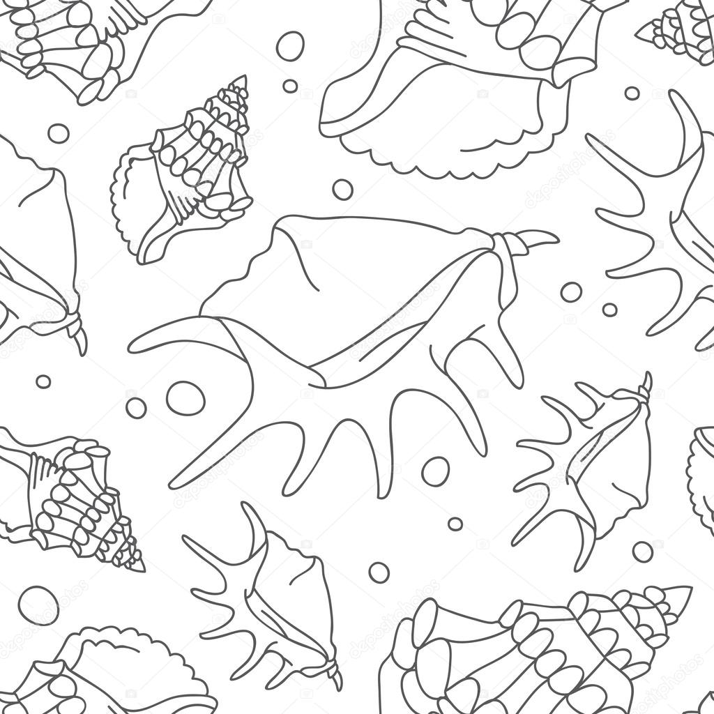 Seamless vector pattern of shells