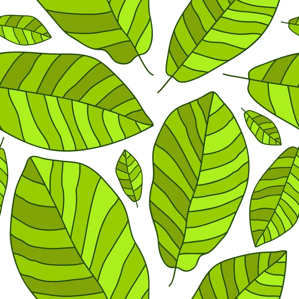 Modèle vectoriel sans couture de feuille de banane verte — Image vectorielle
