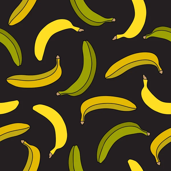 Padrão vetorial sem costura de bananas amarelas e verdes —  Vetores de Stock