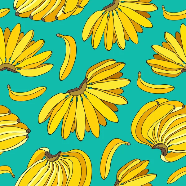 Patrón de vector inconsútil de plátanos amarillos — Vector de stock