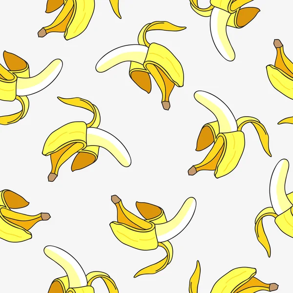 Seamless vector pattern of yellow bananas — Stock Vector