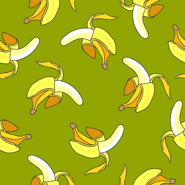 Seamless vector pattern of yellow bananas — Stock Vector