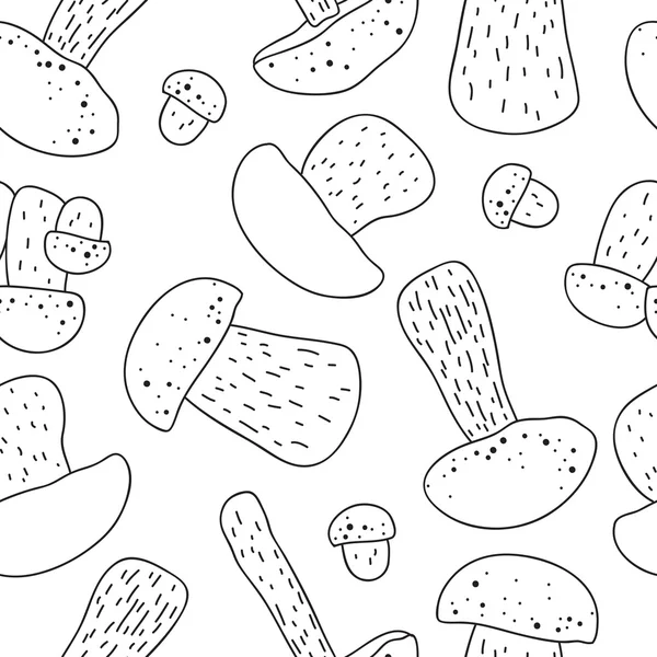 无缝矢量模式的不同蘑菇 — 图库矢量图片