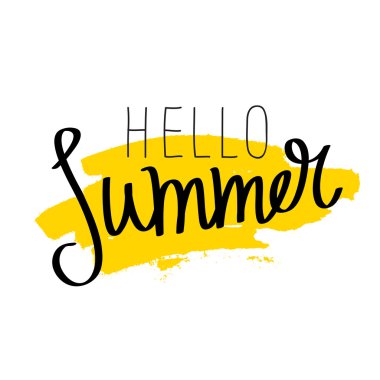 Yazıt Merhaba Summer.Vector illüstrasyon