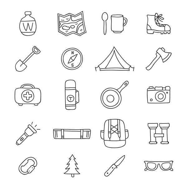 Conjunto de 20 iconos de viaje — Vector de stock