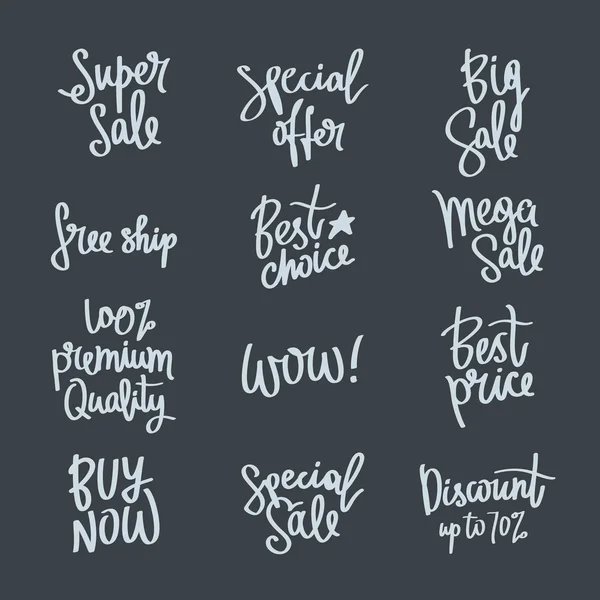 Set of calligraphy on the theme of sale — Wektor stockowy