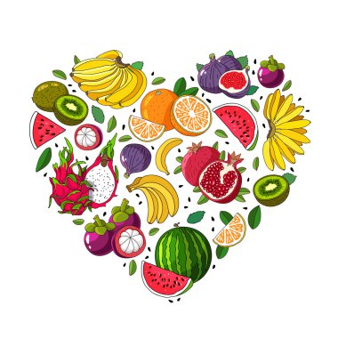 Yaz meyve bir kalp şeklinde koyulur