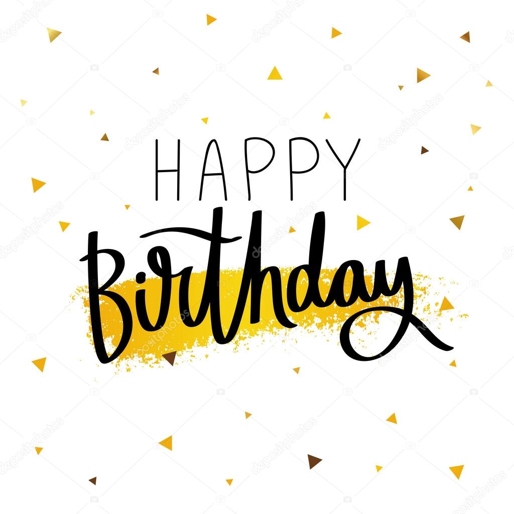 Happy Birthday Fashionable Calligraphy Stock Vector C Chekat