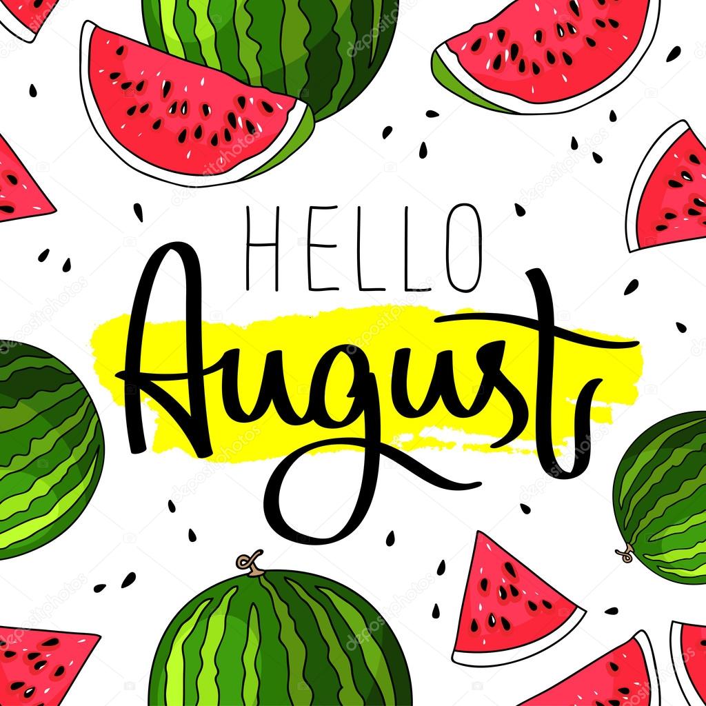 Hello August Fashionable Calligraphy Vector Image By C Chekat Vector Stock Hello August Fashionable Calligraphy Vector Image By C Chekat Vector Stock