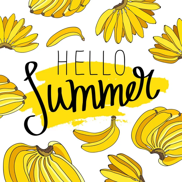 Cita Hola Summer. Caligrafía de moda . — Vector de stock