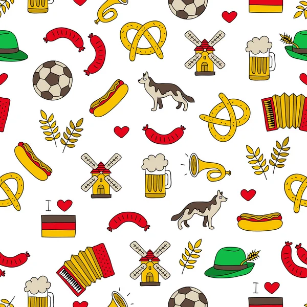 Seamless vector pattern of the Germanic icons — Stock Vector