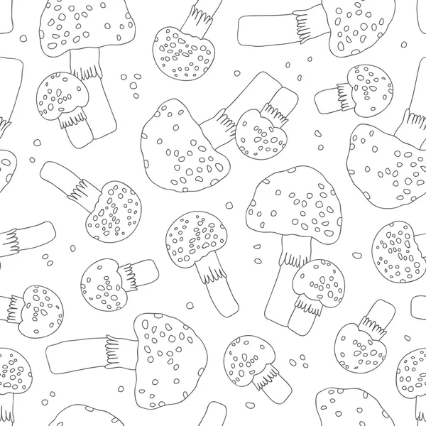 Seamless vector pattern of fly agaric — 스톡 벡터