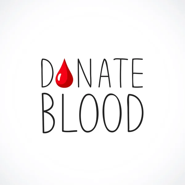 Donar sangre. La caligrafía de tendencia — Vector de stock