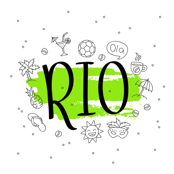 Río. La caligrafía de tendencia . — Vector de stock