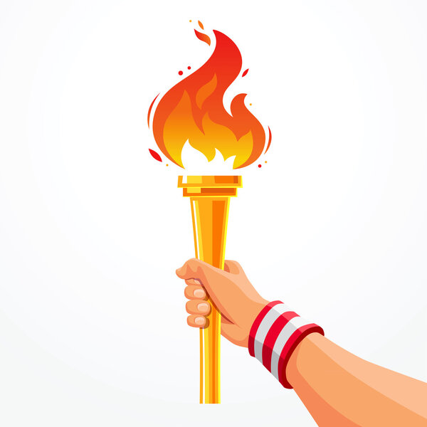 Золотая Чаша с огнем в руке
