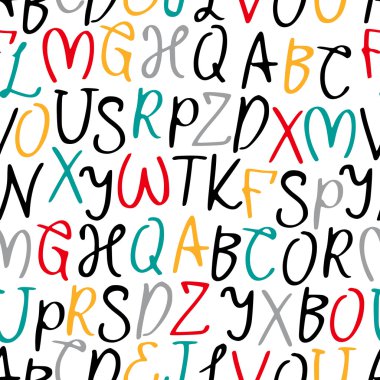Alfabedeki harflerin vektörel seamless modeli