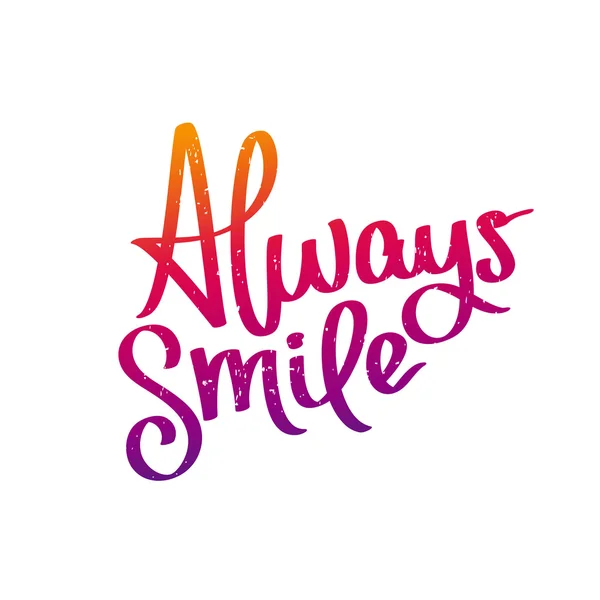 引用"总是微笑"。书法 — 图库矢量图片