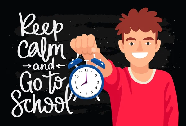 Keep calm and go to school — Stock Vector