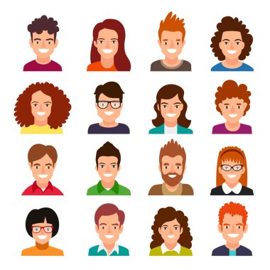 İnsanların avatarları topluluğu.