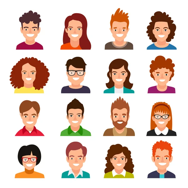 Verzameling van mensen avatars. — Stockvector