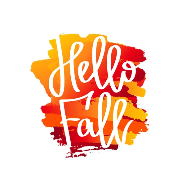 ¡Hola Fall! La caligrafía de tendencia — Archivo Imágenes Vectoriales